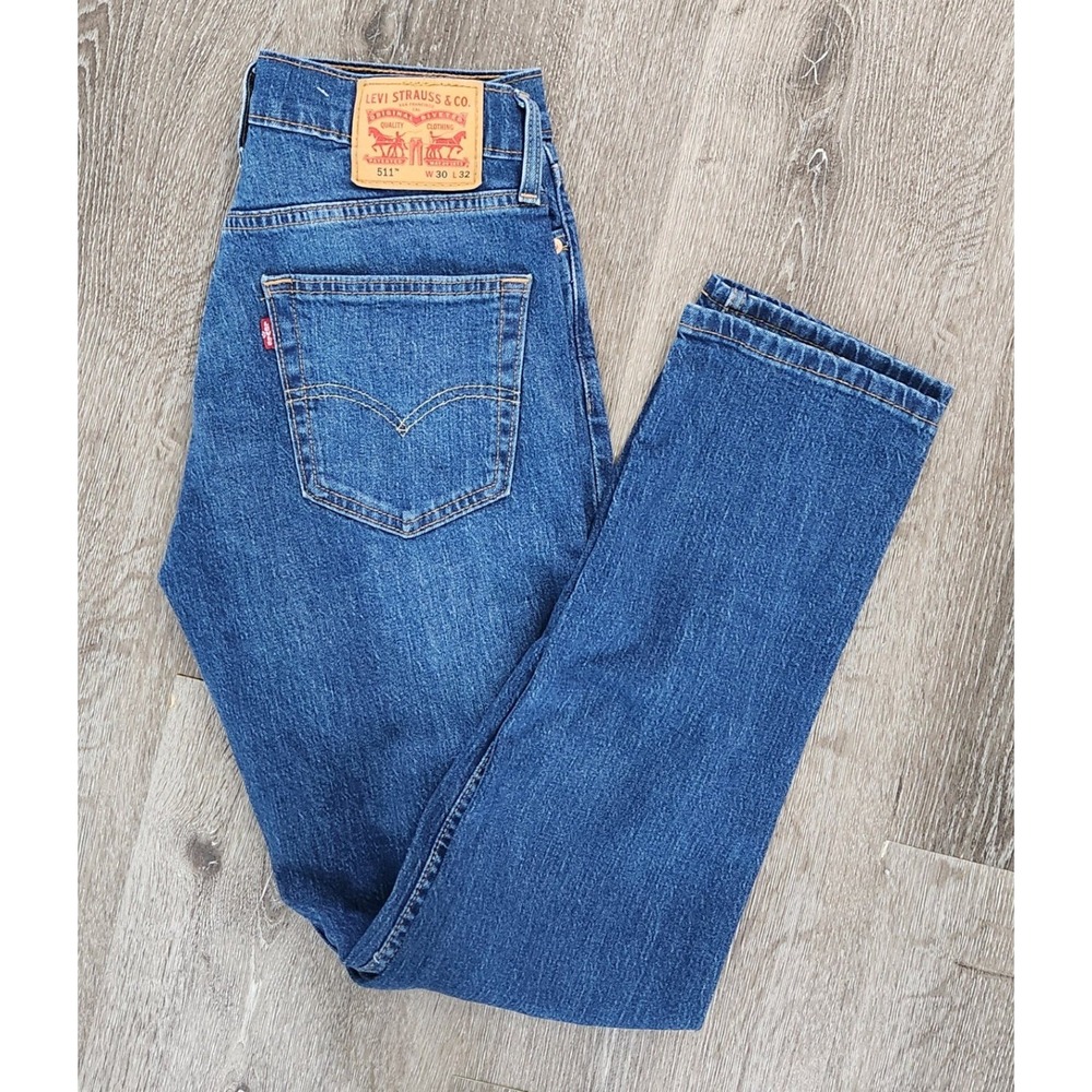 Levis 511 Slim Fit Mens Jeans 30x32 Medium Wash Blue Denim Pants